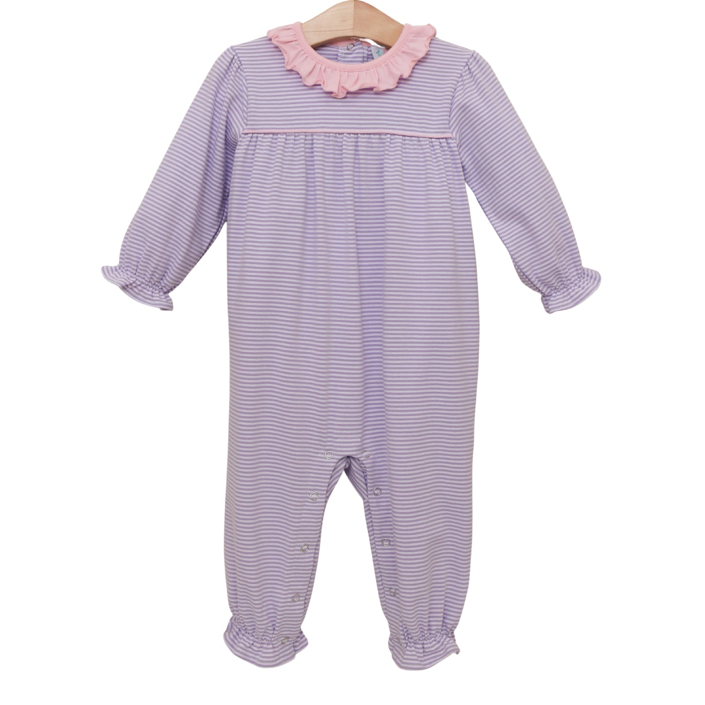 Audrey Romper- Lavender Stripe/Light Pink