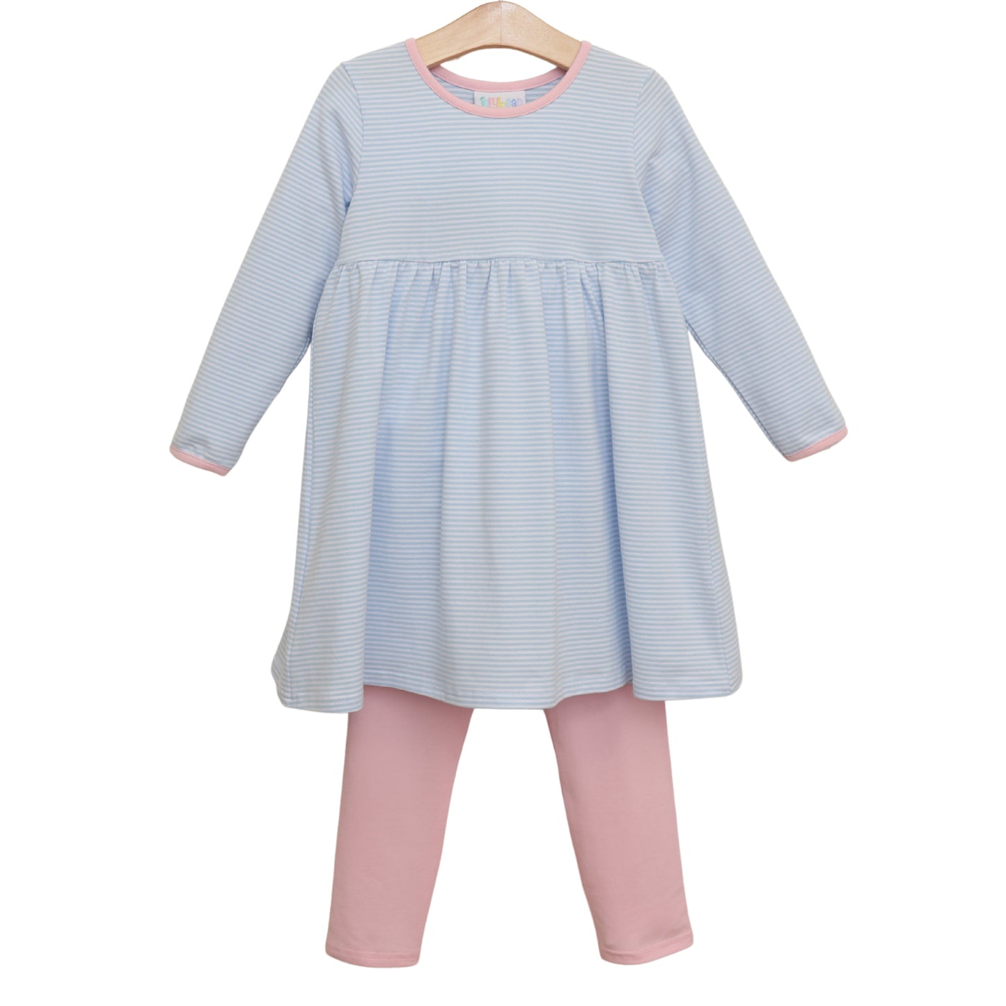 Sadie Pants Set- Light Blue Stripe/Light Pink