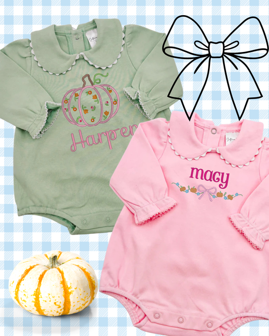 Long Sleeve Piping Scalloped Bubble