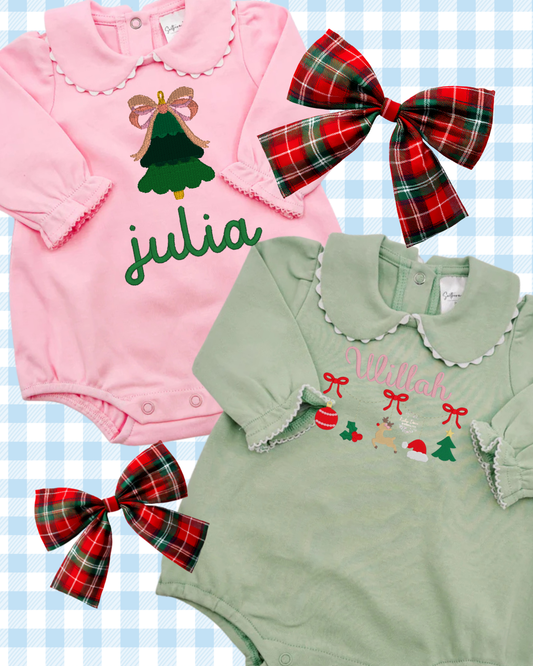 Long Sleeve Piping Scalloped Bubble