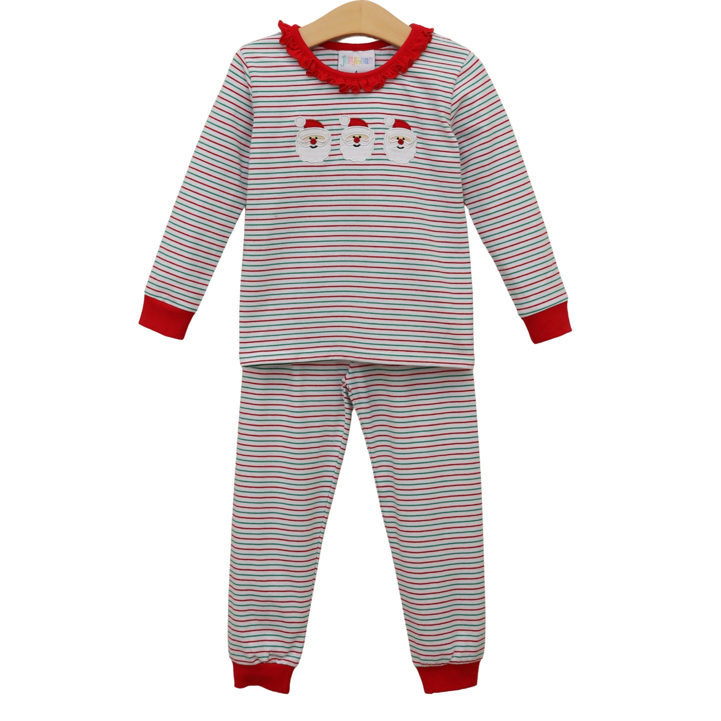 Christmas Candy Stripe Santa Ruffle Set