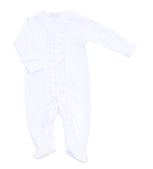 Solid White Essentials Ruffle Footie