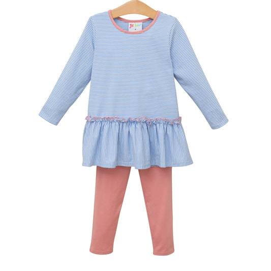 Ella Pant Set- Cornflower Blue and Mauve