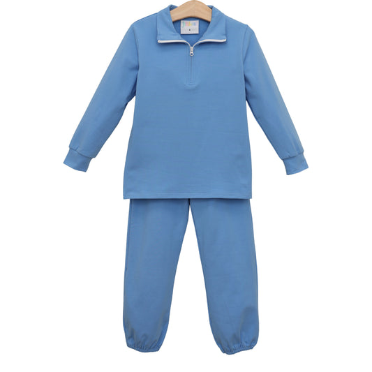 Evan Pullover Set- Cornflower Blue