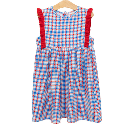 Patriotic Plaid Evie Dress