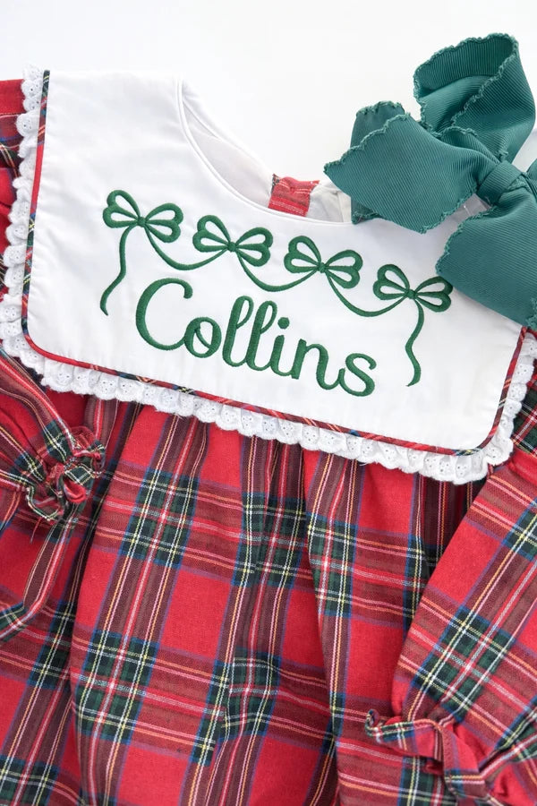 Plaid Girls Christmas Bubble