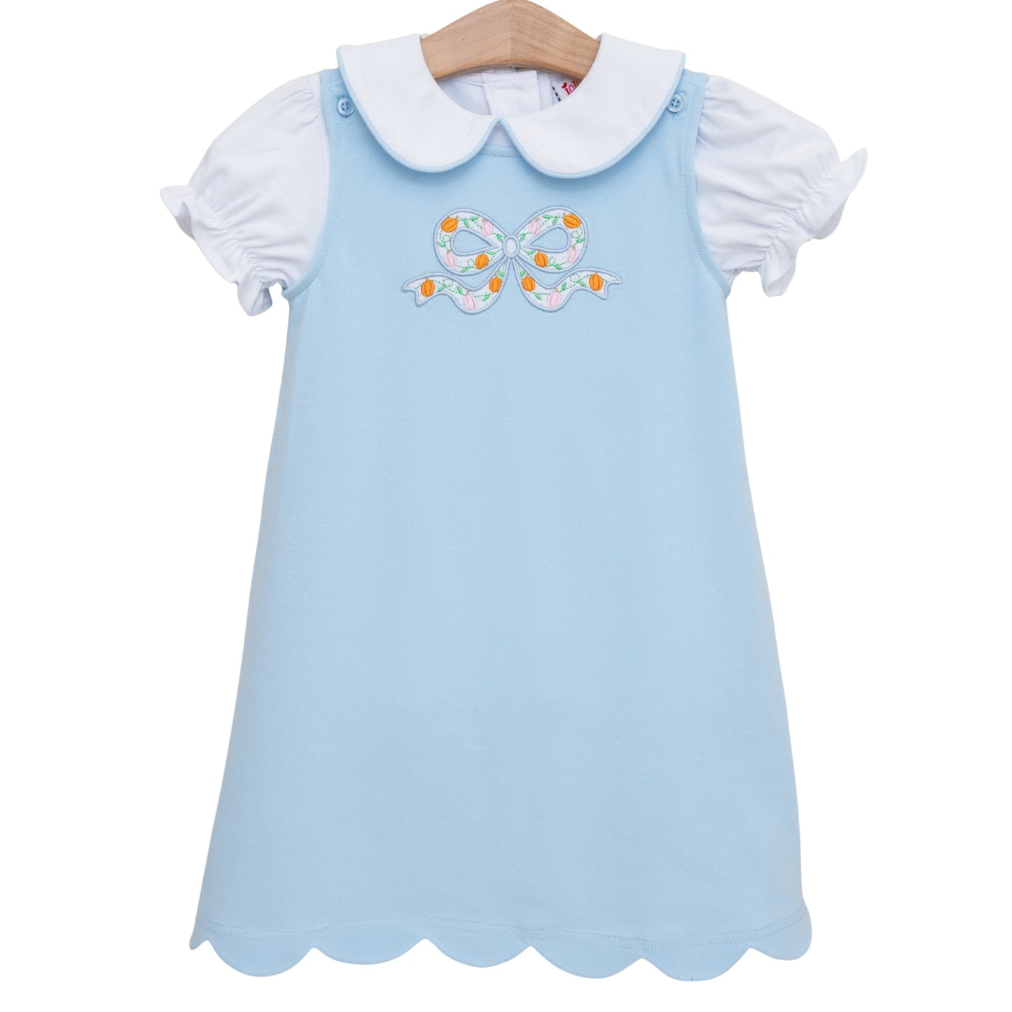 Pumpkin Bow Scallop Jumper Set