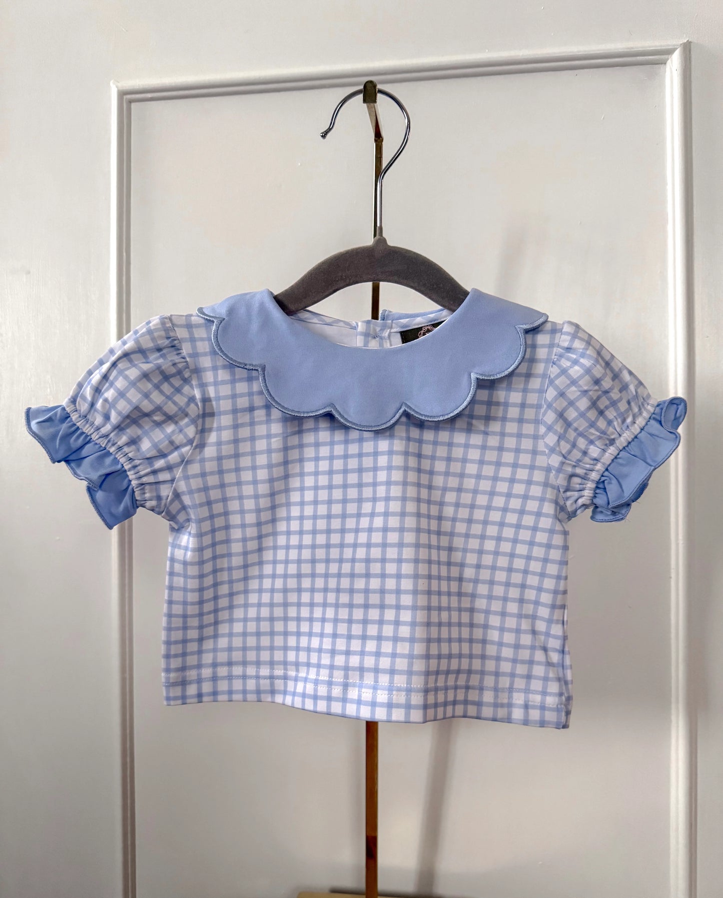 Scalloped Gingham Shirt