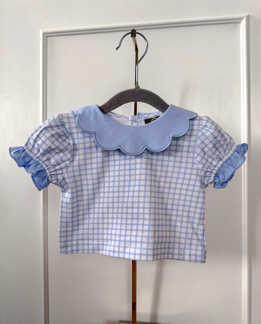 Scalloped Gingham Shirt