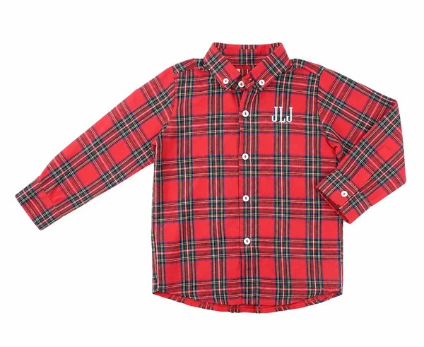 Boy monogram plaid shirt