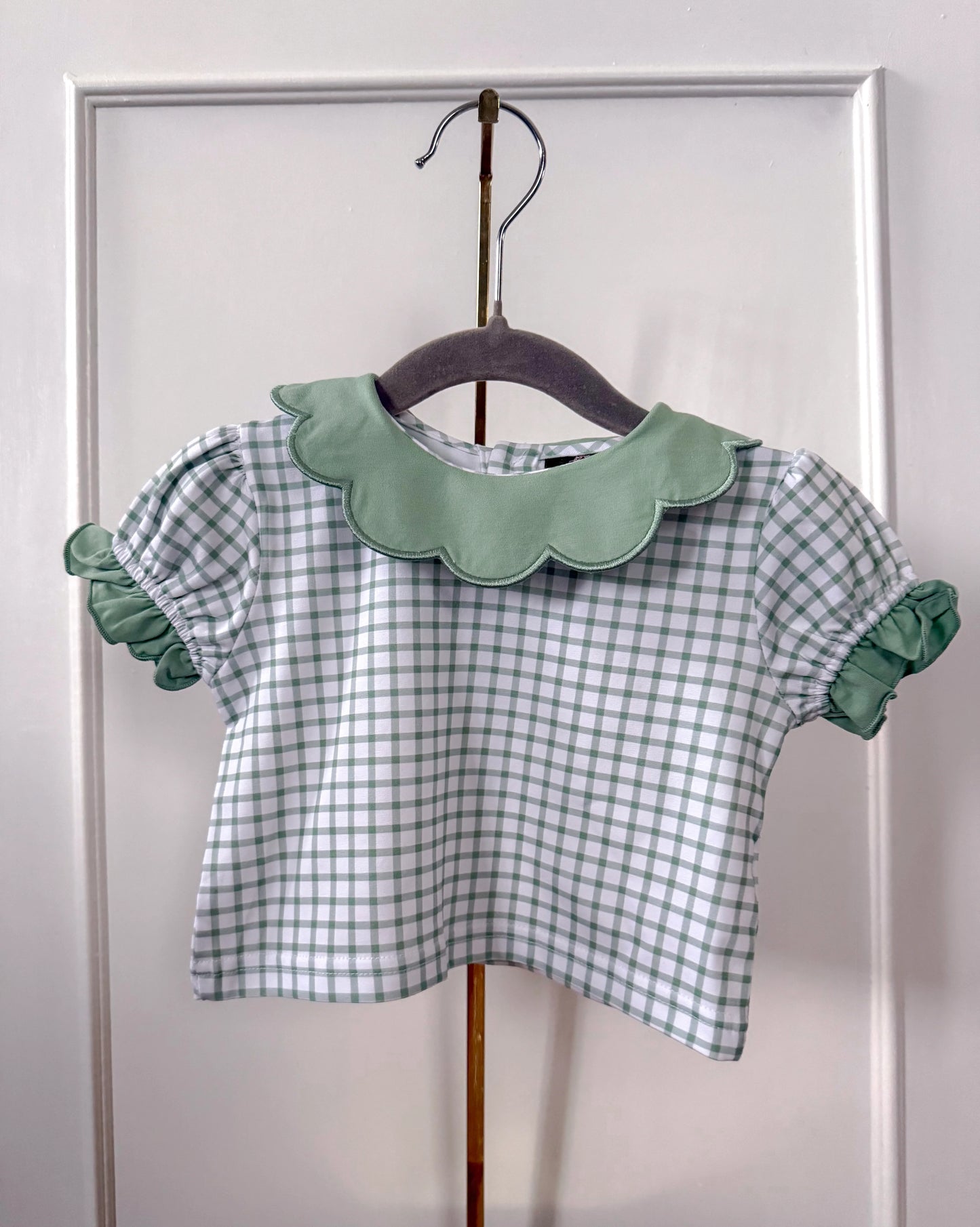 Scalloped Gingham Shirt