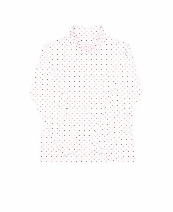 Red bitty dot turtleneck