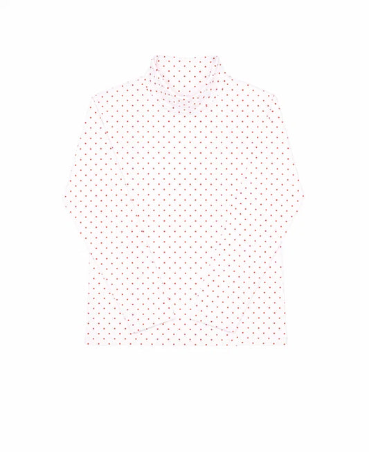 Red bitty dot turtleneck