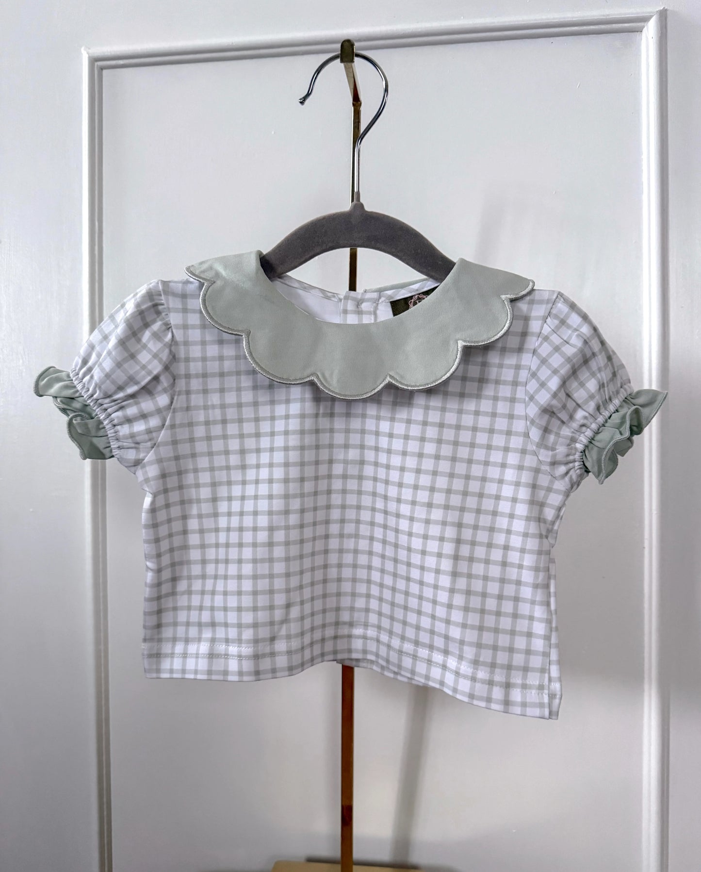 Scalloped Gingham Shirt